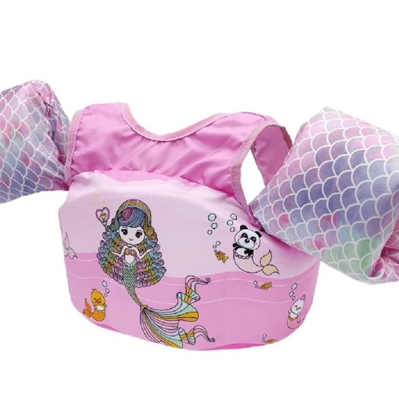 Magical Mermaid Pink Swim Flotation Learn Vest Girls 30-55 Lbs 2-6 Year Old New - Picture 4 of 6
